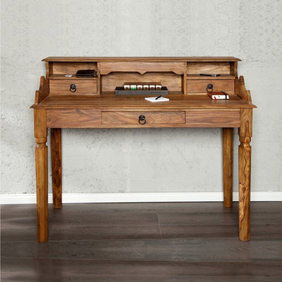 wooden writing table desk online in colonial design