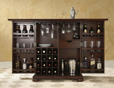 wooden wine bar cabinet rack