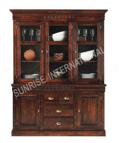 Contemporary design Wooden Glass crockery kitchen display Cabinet  (Hutch - Two part) !
