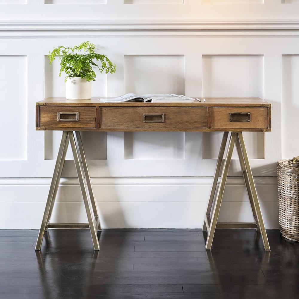 Designer Wooden & Metal Console Hallway display table