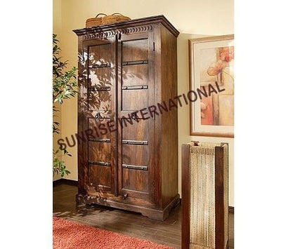 buy solid sheesham wood wooden wardrobe cupboard online with best designs in India at cheap price - www.thetimberguy.com