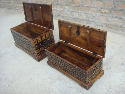 buy solid sheesham wood wooden trunk blanket box online with best designs in India at cheap price - www.thetimberguy.com