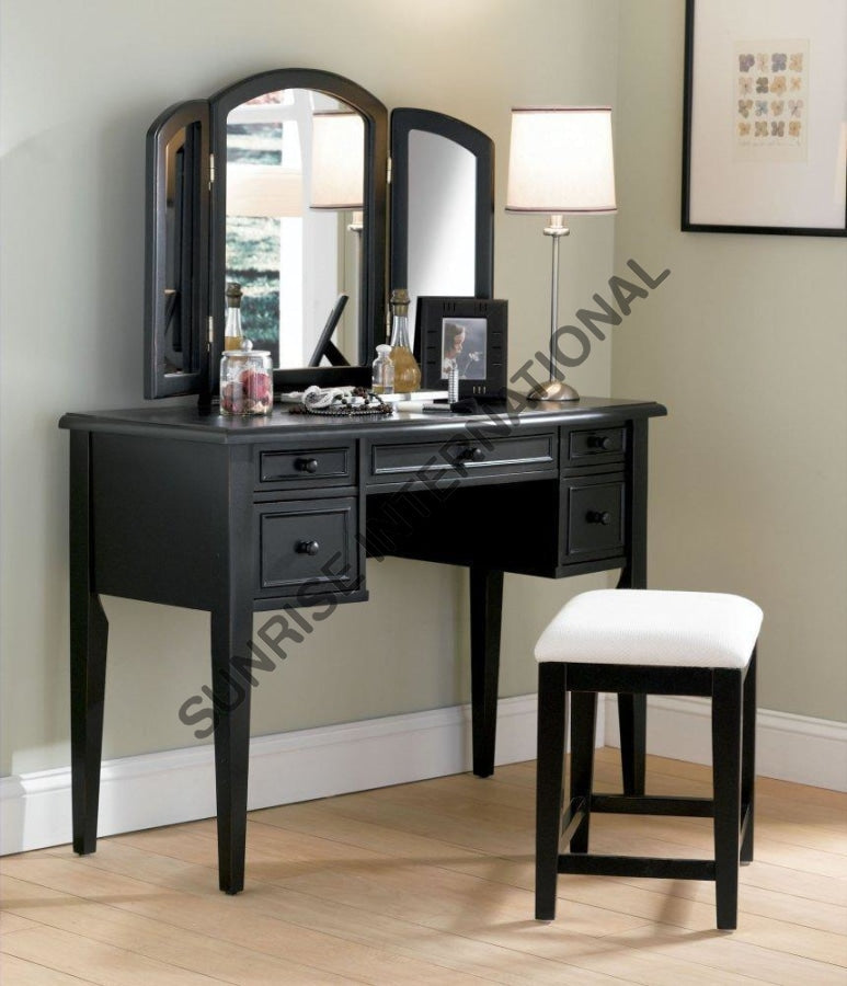 Modern Wooden Dressing table with Mirror Frame & stool ! - Furniture Online: Buy Wooden Furniture for Every Home | Sunrise International Modern Wooden Dressing table with Mirror Frame & stool ! - Furniture Online: Buy Wooden Furniture for Every Home | Sunrise International