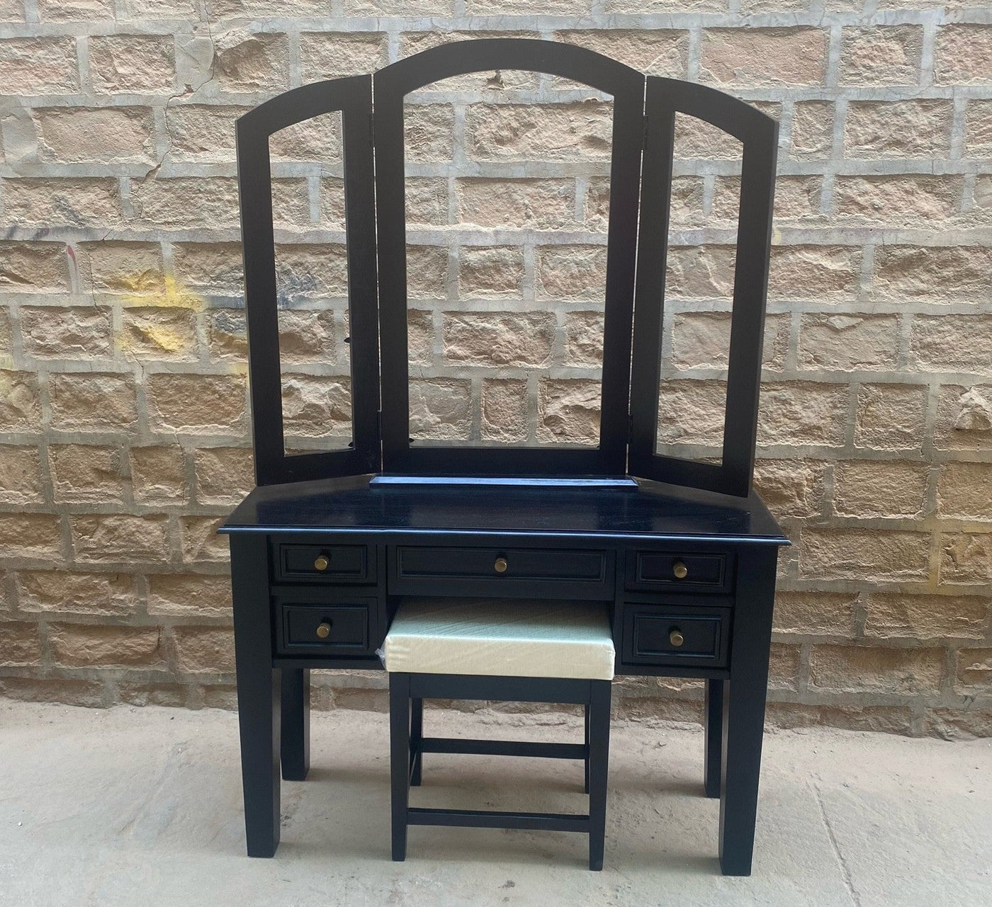 Modern Wooden Dressing table with Mirror Frame & stool !