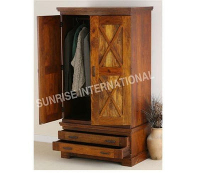 buy solid sheesham wood wooden wardrobe cupboard online with best designs in India at cheap price - www.thetimberguy.com