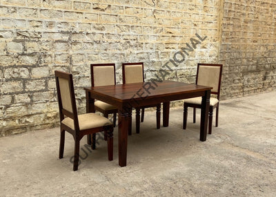Sierra Wooden Dining Table With 4 Cushion Chairs + 1 Bench Furniture Set ! Home &
