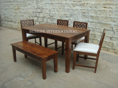 solid wood dining table set design