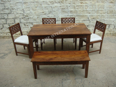 solid wood dining table set design