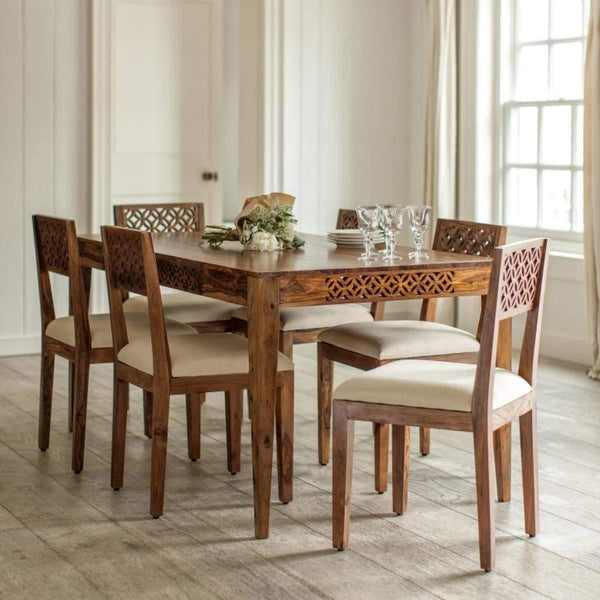 Sheesham Wood Dining Dining Table Set With Chairs And Bench Wooden