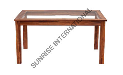 Solid Sheesham Wood Dining Table Furniture With Glass Top - Choose Your Own Size Home &