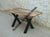 Solid Sheesham Wood Dining Table with Metal legs in Cross design - Choose your own size