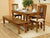 Solid Wood Dining Set - 1 Table, 4 chairs, 1 bench