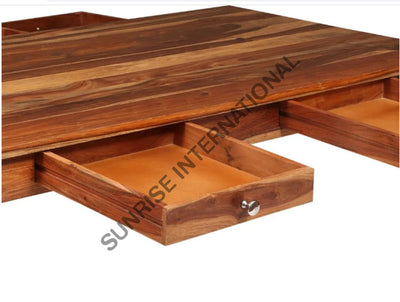 Solid Wood Contemporary Dining Table With 4 Storage Drawers Home & Living:furniture:dining Room