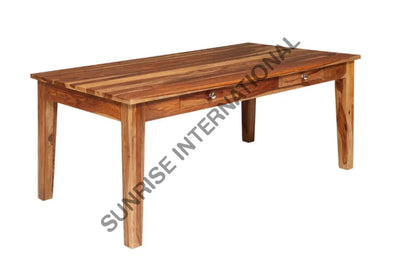 Solid Wood Contemporary Dining Table With 4 Storage Drawers Home & Living:furniture:dining Room