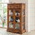Solid wood display glass cabinet - crockery kitchen cabinet