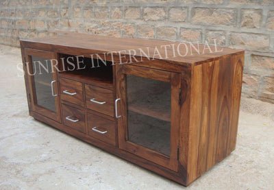 buy solid sheesham wood wooden tv unit cabinet stand with best designs in India at cheap price -www.thetimberguy.com