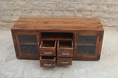 buy solid sheesham wood wooden tv unit cabinet stand with best designs in India at cheap price -www.thetimberguy.com