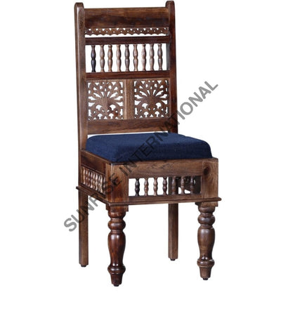 Traditional Style Solid Sheesham Wood Dining Table With Cushioned Chair & Bench Furniture Set Home