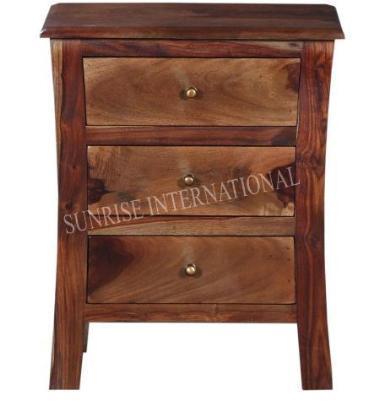 Western Style Wooden Bed Side Cabinet (3 drawers) (SUN-WBS254)- Furniture online: Buy wooden furniture for every home with best designs