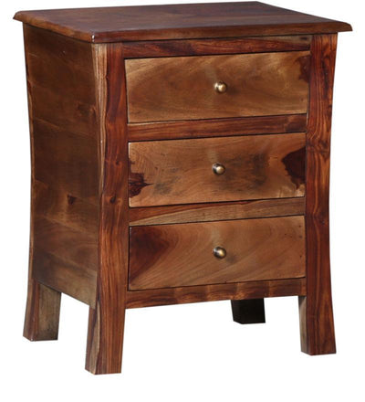 wooden bedside table