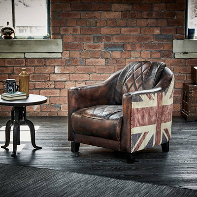 Vintage leather union jack sofa designs