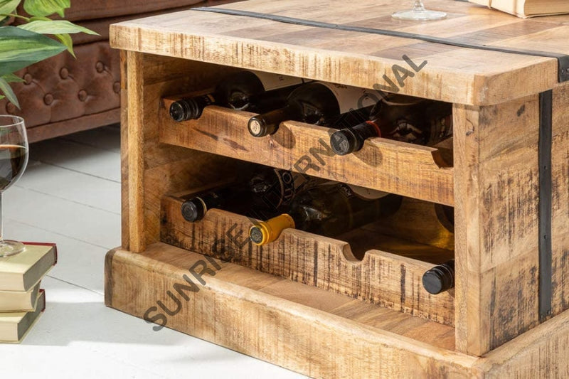 Buy Designer solid wood Center Table with storage trunk space online ...