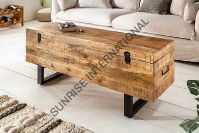 Wooden Coffee & Center Table With Storage Space And Metal Legs ! Home Living:furniture:living
