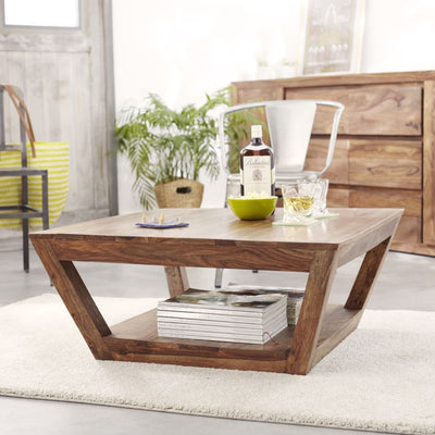 solid wood coffee table