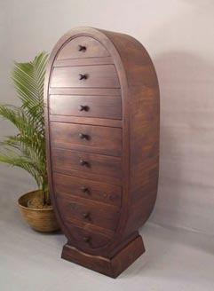 Artistic Wooden Curved Chest of 8 Drawers (SUN-WCH259)