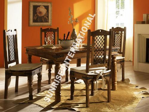 Indian Jali Furniture - Wooden Dining Set (1 table ,4 chairs)