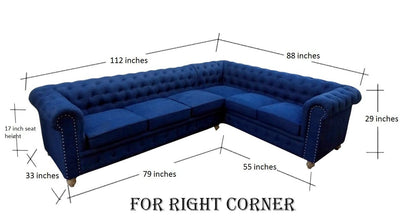 L shape chesterfield sofa set