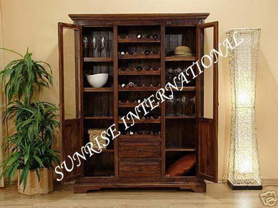 buy solid sheesham wood wooden wine bar cabinet rack counter online with best designs in India at cheap price - www.thetimberguy.com